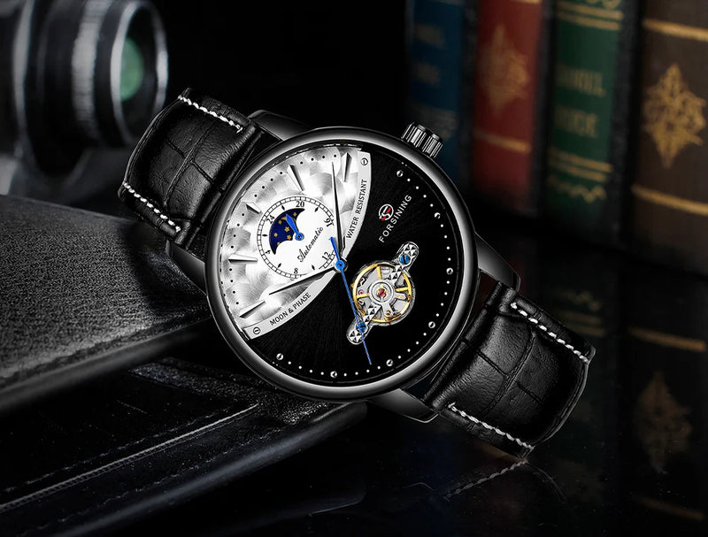 Stainless Steel Leather Luxury Automatic Watch for Men