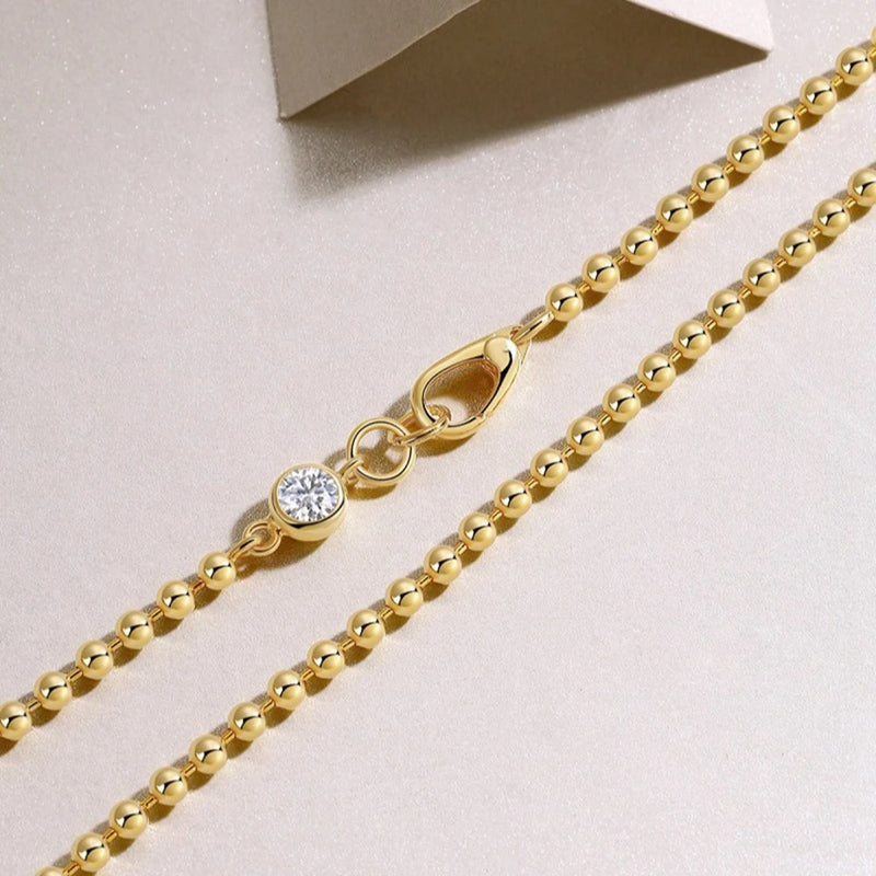 18K Gold Plated 925 Sterling Silver VVS1 3EX D Color 5 MM Moissanite Diamonds Pendant Necklace