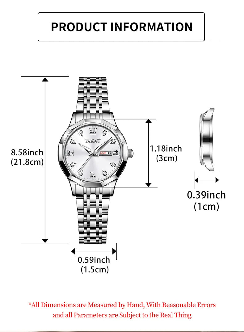 Stainless Steel Luxury Quartz Watch for Women