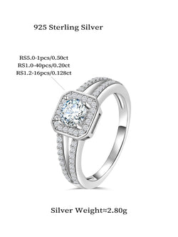 Sterling Silver Moissanite Cushion Engagement Ring for Her