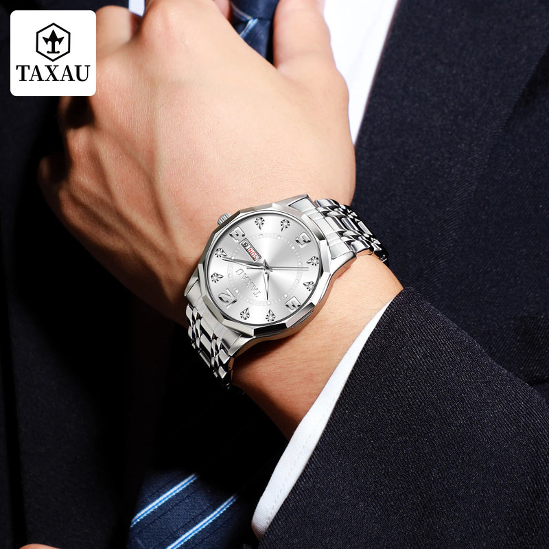 Stainless Steel Luxury Quartz Watch with Original Design for Men.