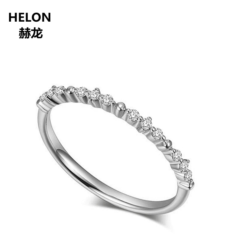 10k White Gold Natural Diamond Engagement Wedding Ring for Women