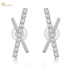 Sterling Silver VVS1 3EX D Color Real Moissanite Diamond Gemstone Ear Studs for Women