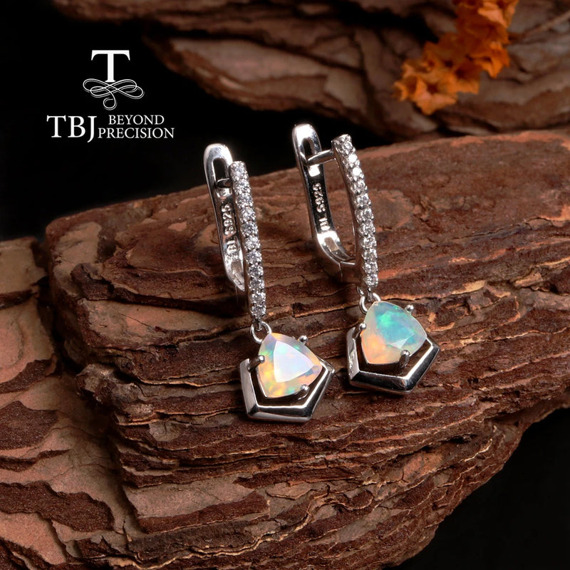 925 Sterling Silver Opal Earrings