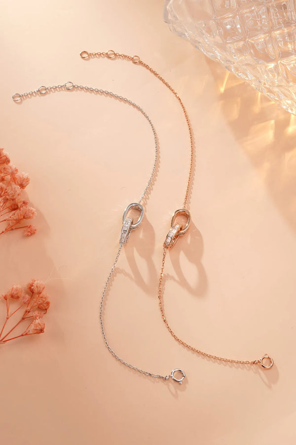 YMFine Jewelry Real 18K Gold Natural White Diamonds 0.31ct Love Jewellery Bracelets for Women's Fine Female Bracelets