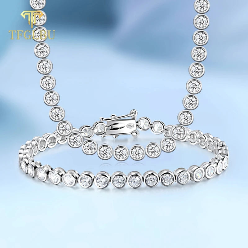 Sterling Silver All Moissanite Bubble Shine Bracelet for Women