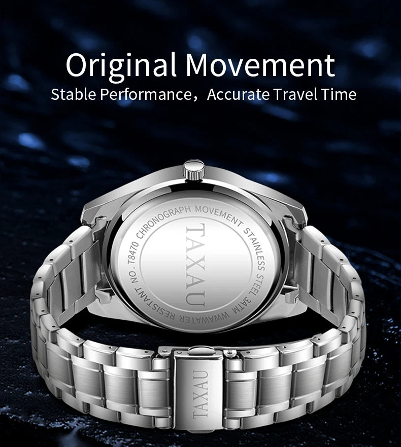 Stainless Steel Casual Quartz Watch for Men