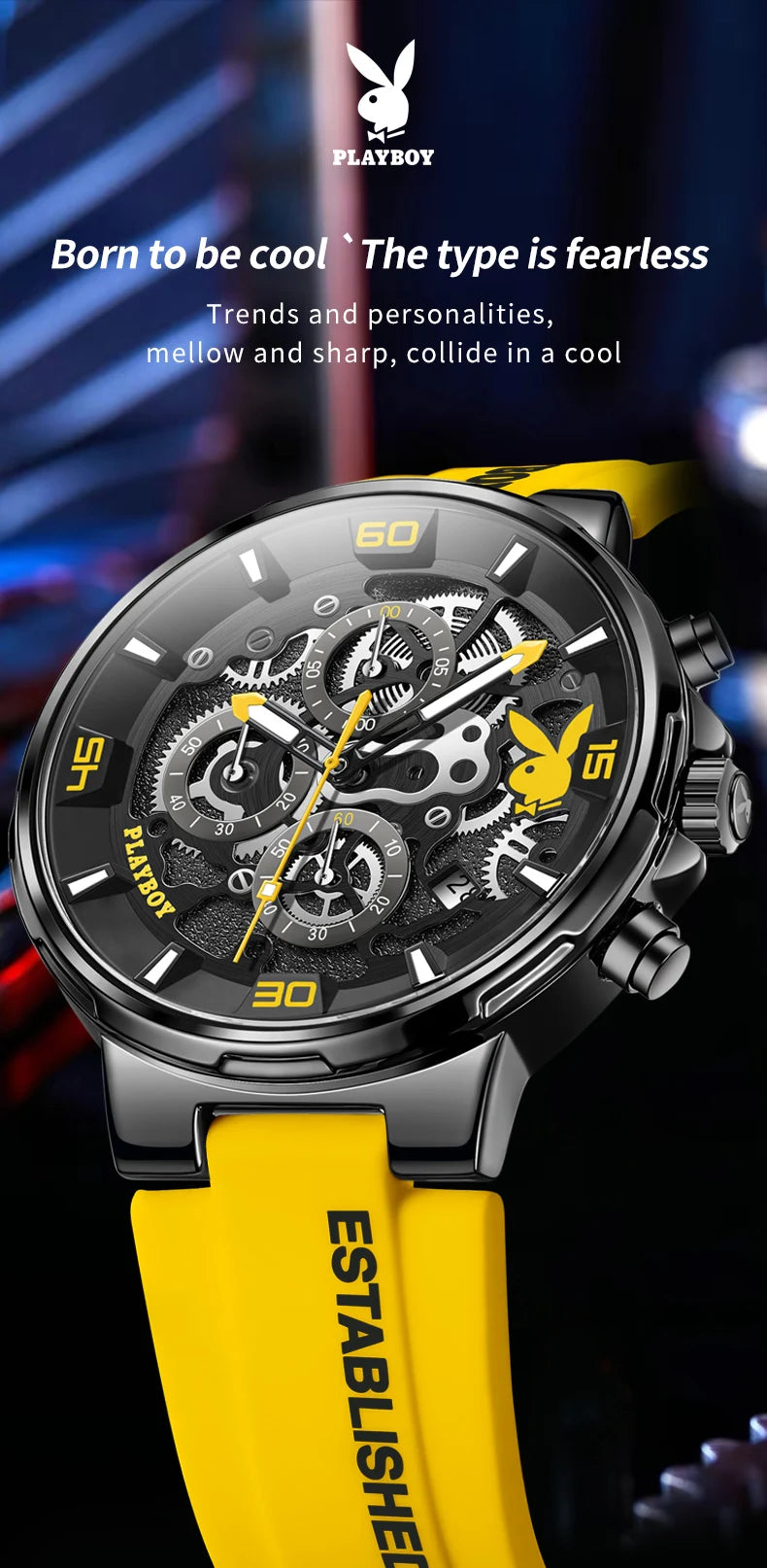 Stainless Steel Silicone Luxury Waterproof Luminous Watch for Men