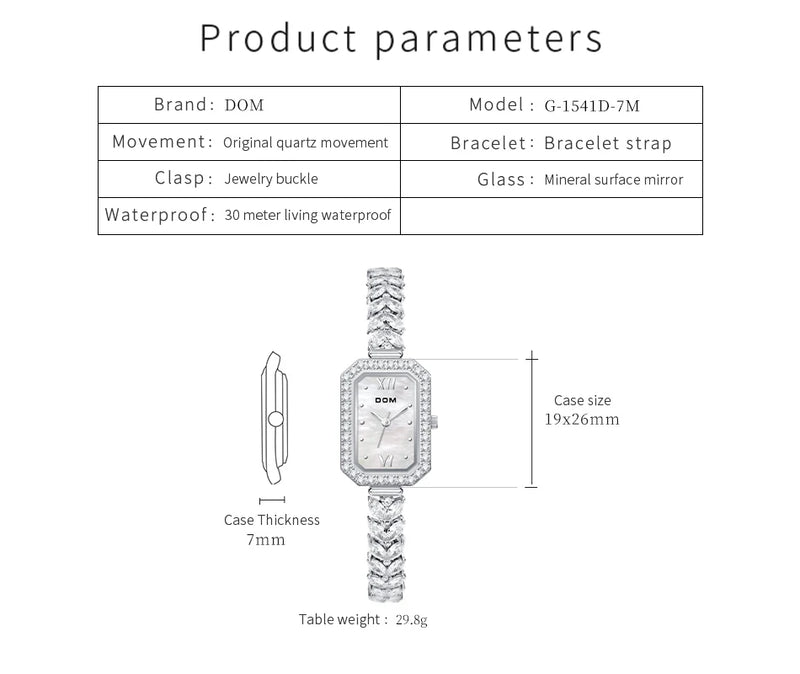 Stainless Steel 0.50ct Diamond Quartz Watch for Women