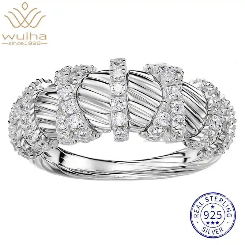 925 Sterling Silver Lab Sapphire Diamonds Gemstone Wedding Band