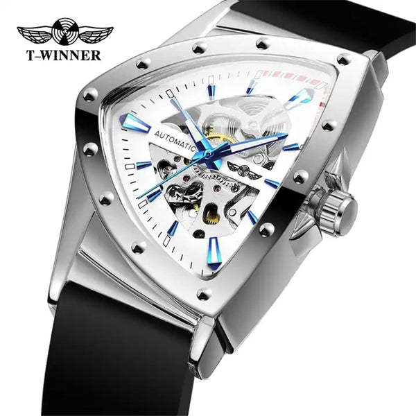 Stainless Steel Transparent Skeleton Wrist Watch for Men