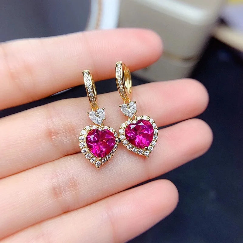 925 Sterling Silver Pink Topaz Jewelry Set for Women