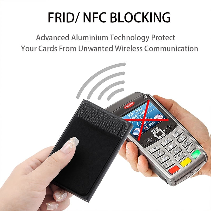 RFID Smart Wallet, Metal, Pop Up, Minimalist, for Men & Women