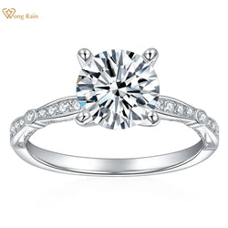 925 Sterling Silver 1.5CT Moissanite Round Cut Engagement Ring for Women