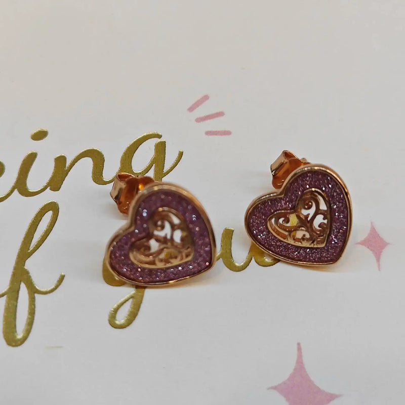 Silver Heart Stud Earrings