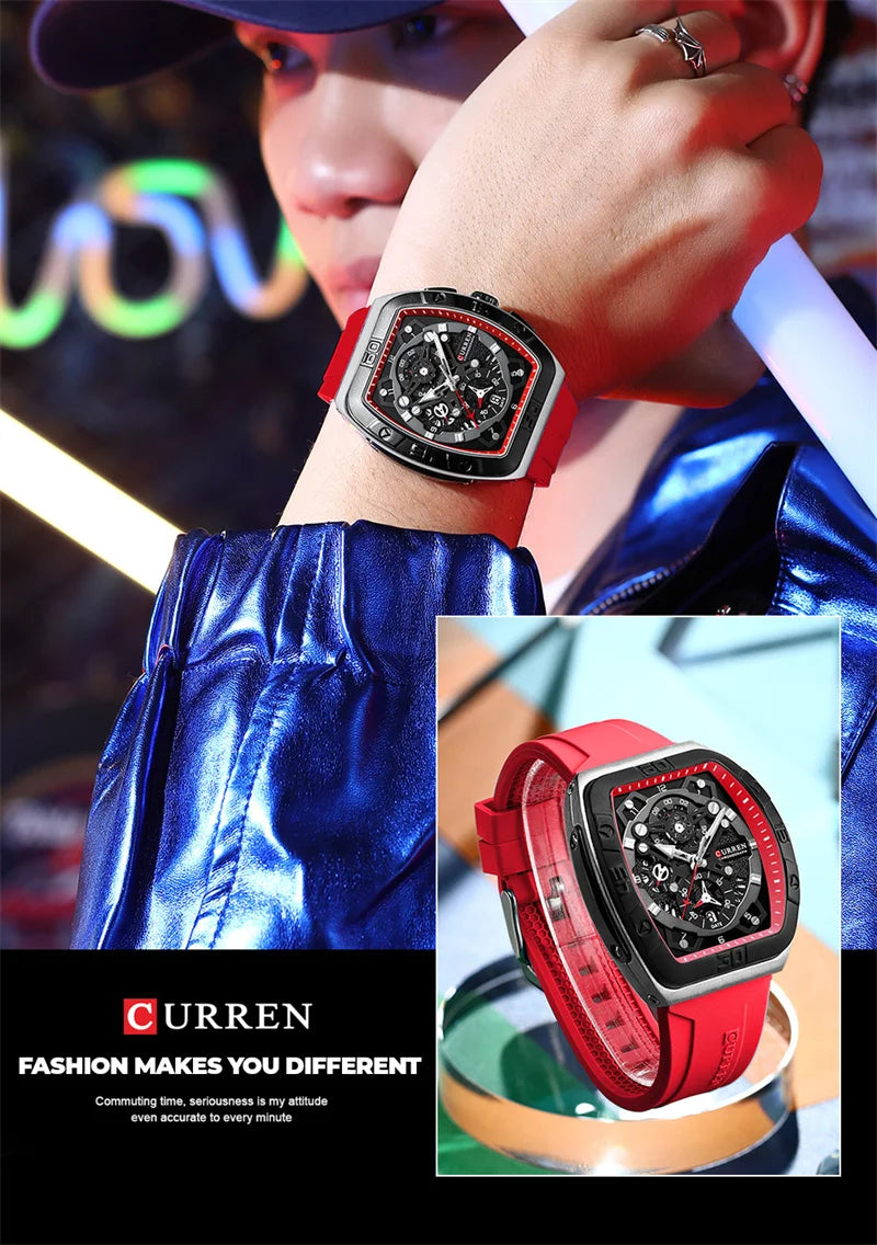 Stainless Steel Fashion Waterproof Multi-function Chronograph Calendar Luminous Quartz Watches for Men