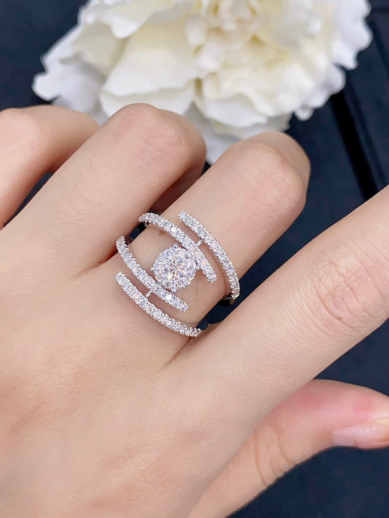18K White Gold Diamond Rings for Women
