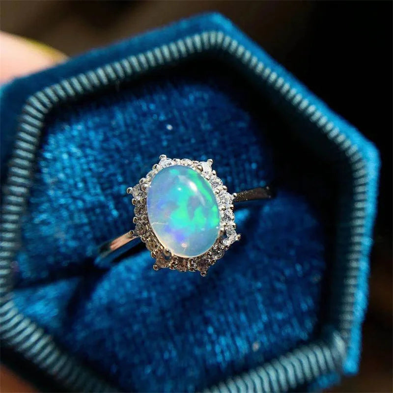 Sterling Silver Opal Ring for Women