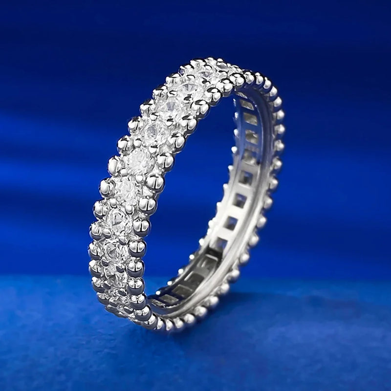 Sterling Silver High Carbon Diamond Ring for Women