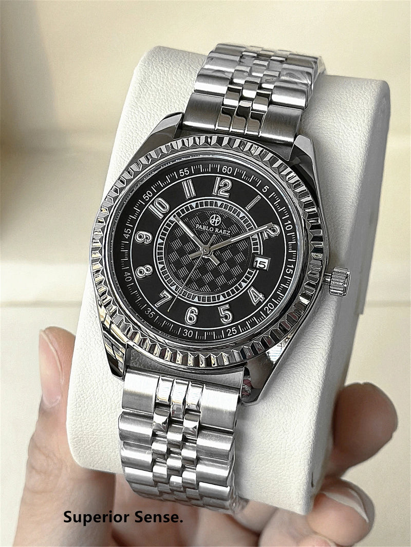 High Quality Luxury Steel Wristwatch with Luminous Display, Waterproof and Fashionable for Men