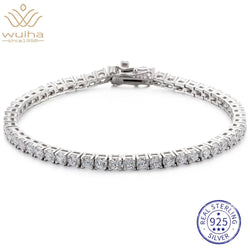 925 Sterling Silver 3MM Lab Sapphire High Carbon Diamonds Bangle