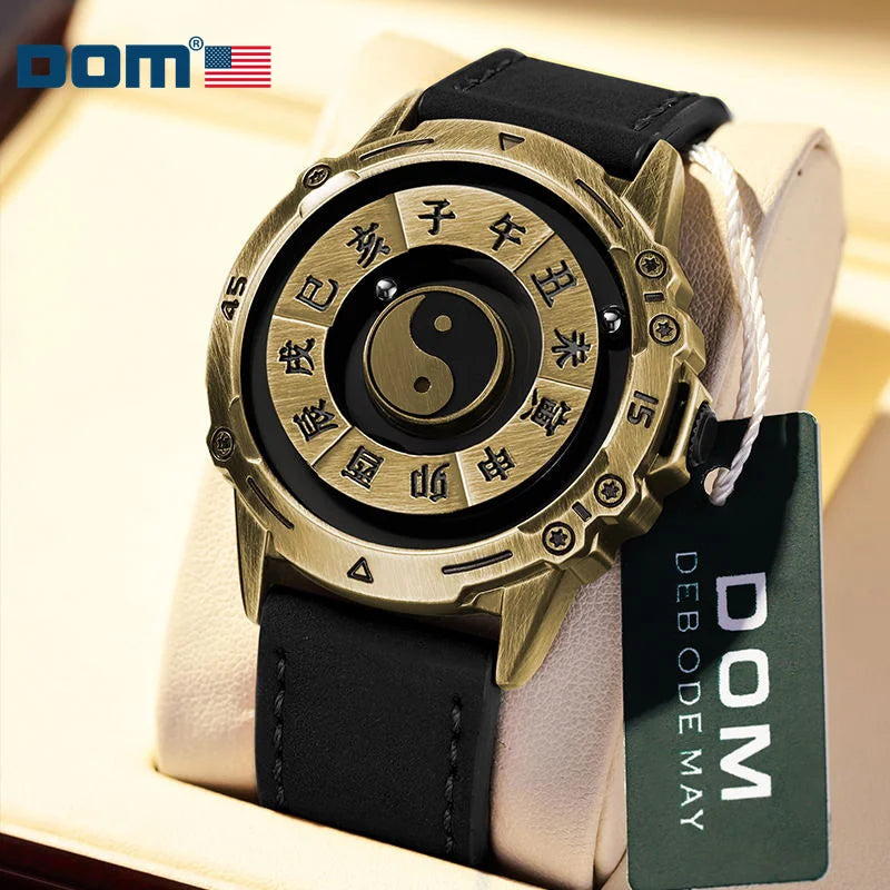 Bronze Personalized Floating Magnetic Pointer Quartz Watch for Unisex