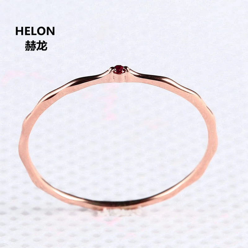 10k Rose Gold Natural Ruby Engagement Ring for Women