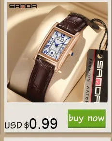 Black Diamond Quartz Leather Watch for Women