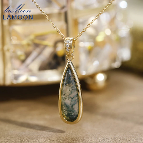 925 Sterling Silver Waterdrop Agate Pendant