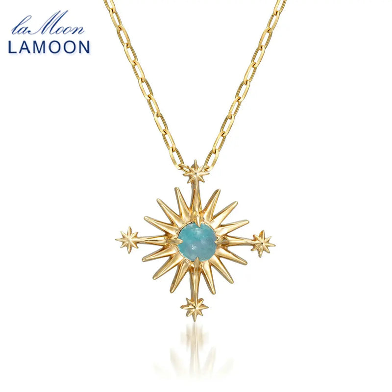 925 Sterling Silver Apatite Star Pendant Necklace for Women