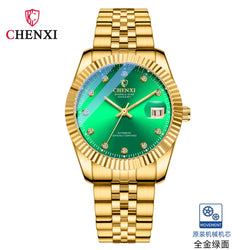 Gold Steel Band Mechanical Watch for Men