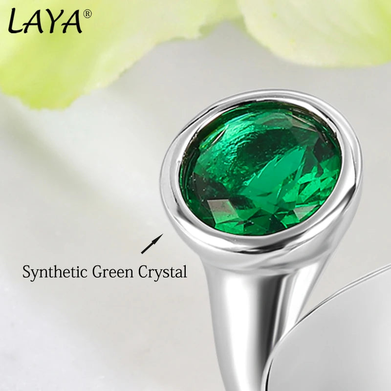 925 Sterling Silver Synthetic Blue & Green Zircon Crystal Irregular Ring for Men and Women