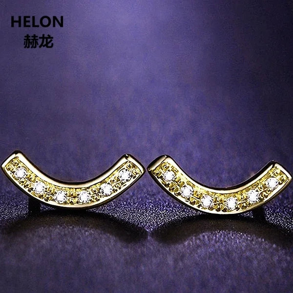 14k Yellow Gold SI/H Single Cut Diamond Stud Earrings for Women