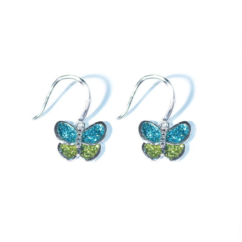 925 Sterling Silver Butterfly Dangle Earrings for Woman