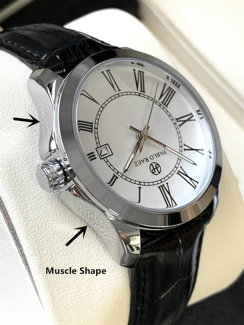 Luxury Men's Waterproof Quartz Watch with Date and Stainless Steel Strap