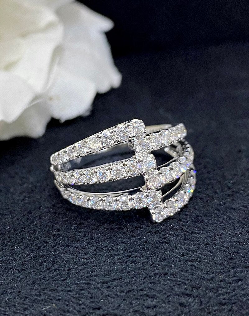 18K Gold & Diamond Two-Tone Wedding Band for Women