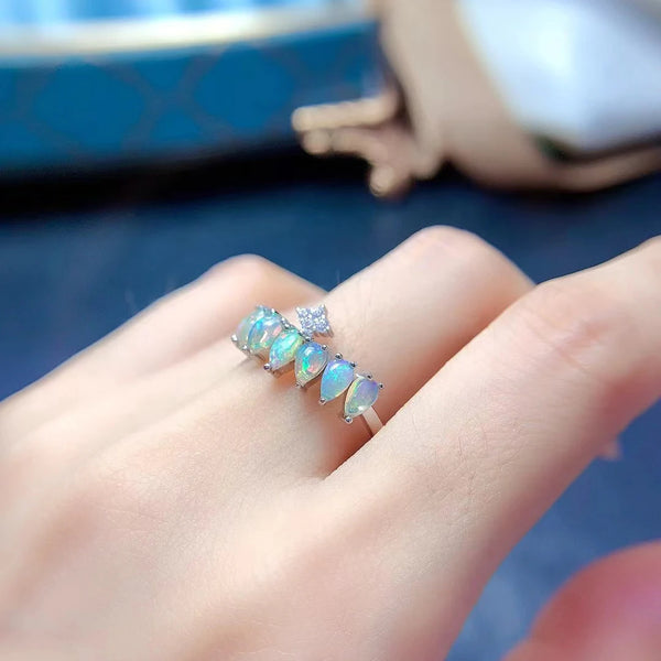 925 Sterling Silver Opal Ring for Women