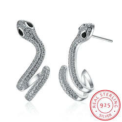 925 Sterling Silver Snake Stud Earrings for Women