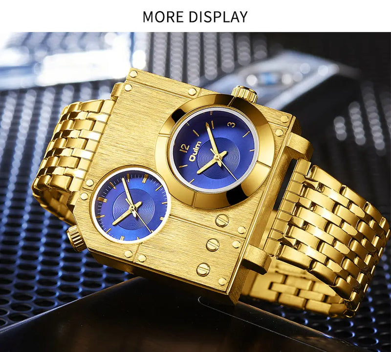 Stylish Square Men's Wristwatch with Luminous Quartz Clock and Stainless Steel Band