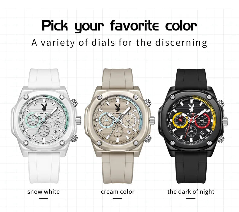 Silicone Multifunction Quartz Watch for Men