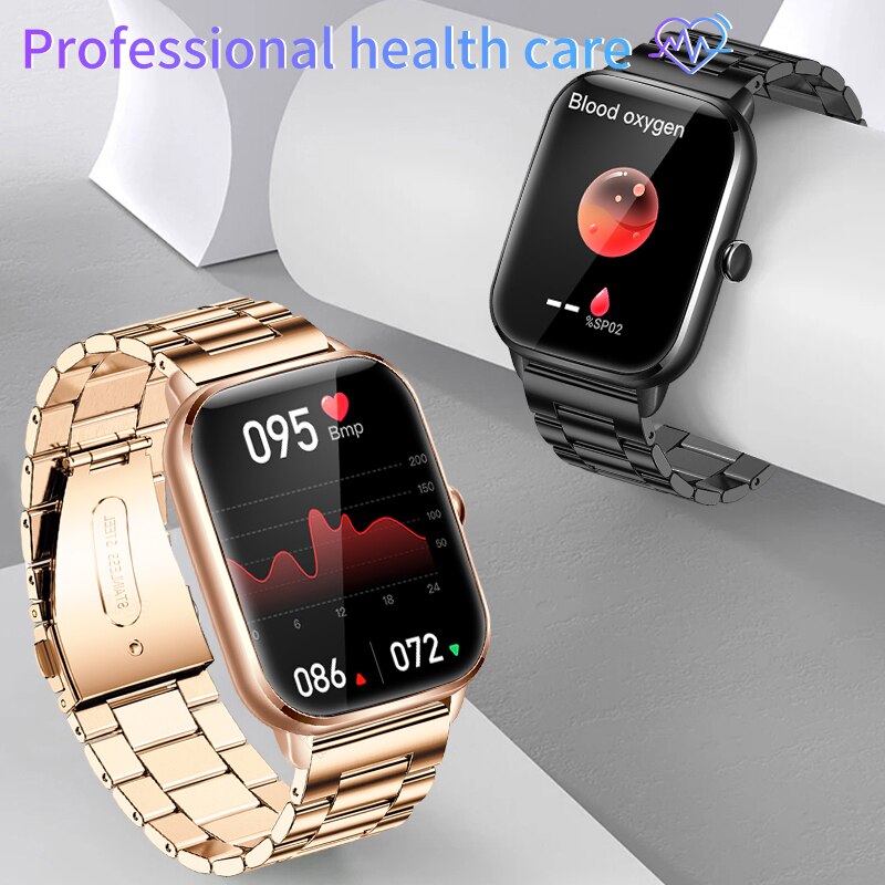 Stainless Steel 1.90 inch Bluetooth Call Full Touch Smart Watch with 100+ Sport Fitness Modes and Waterproofing for Women