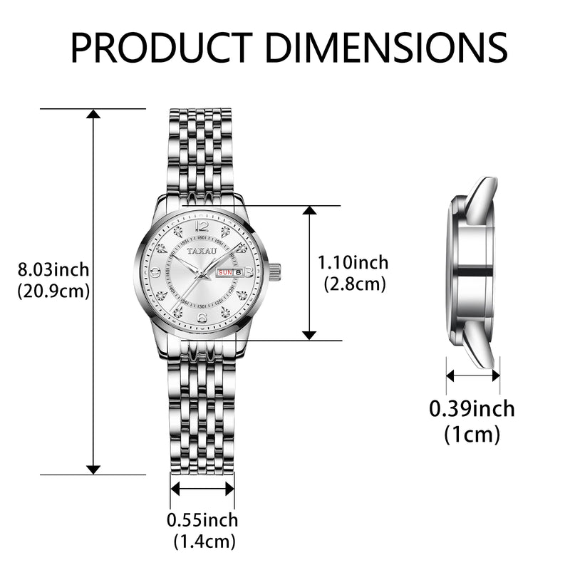 Stainless Steel Quartz Elegant Fashion Waterproof Watch for Women