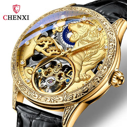 Gold Automatic Skeleton Watch for Men