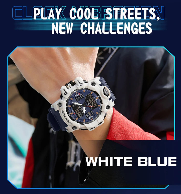 Stainless Steel Digital Quartz Chronograph Wristwatch for Men.