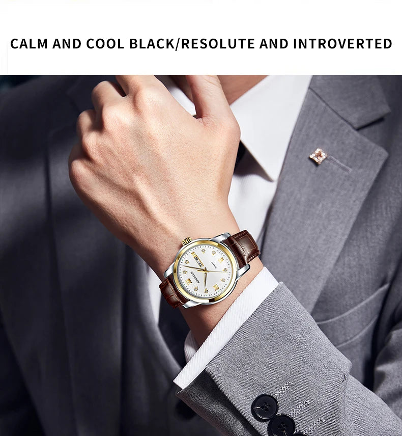 Stainless Steel Ultra Thin Quartz Watch for Men