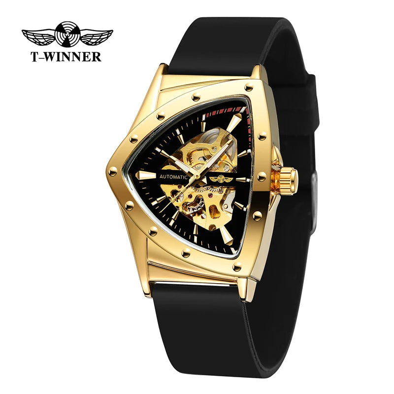 Stainless Steel Transparent Skeleton Wrist Watch for Men