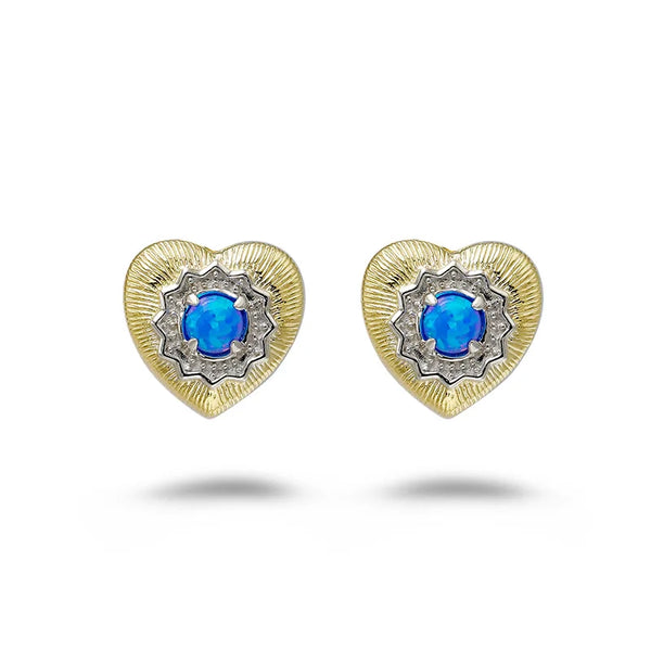 S925 Sterling Silver Opal Heart Shape Earrings for Women
