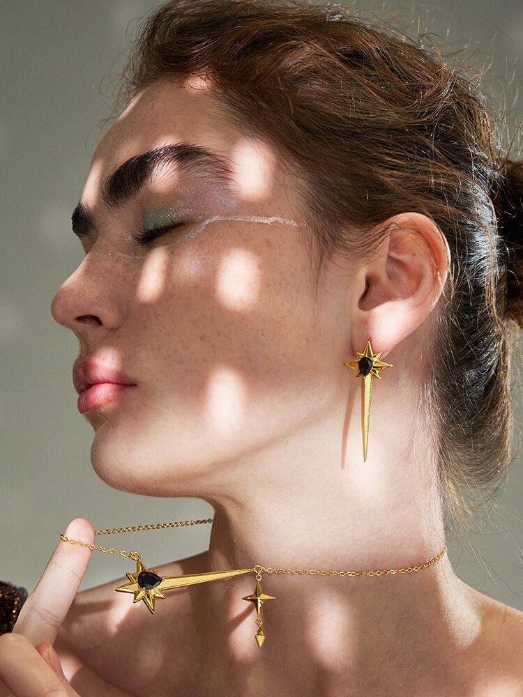 ENFASHION New Pendientes Octagon Drop Earrings For Women Trendy Gold Color Earrings Fashion Jewelry Wholesale E221484