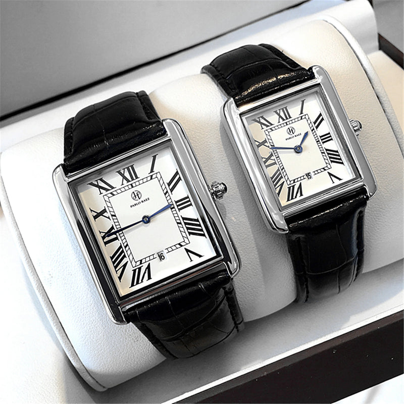 Luxury Square Wristwatch for Fashion-conscious Women and Men: Elegant Quartz Movement Timepiece with Leather Strap