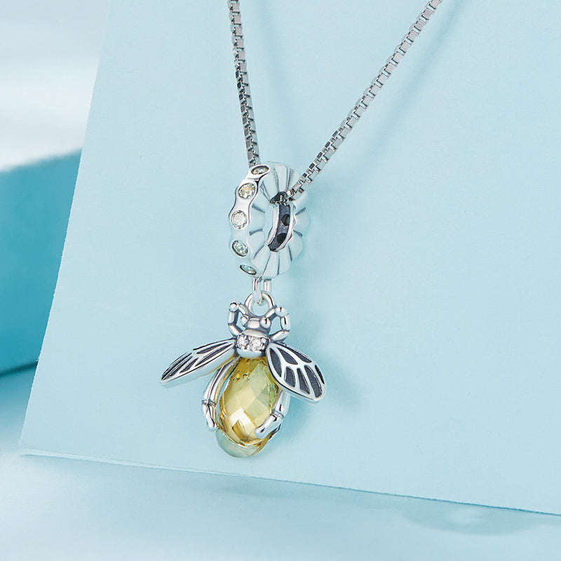 925 Sterling Silver Bee Pendant Necklace for Women